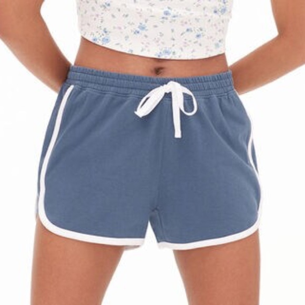 Aero Tomboy Retro Drawstring Casual Cotton Gray Short Mini Shorts Tipped size L